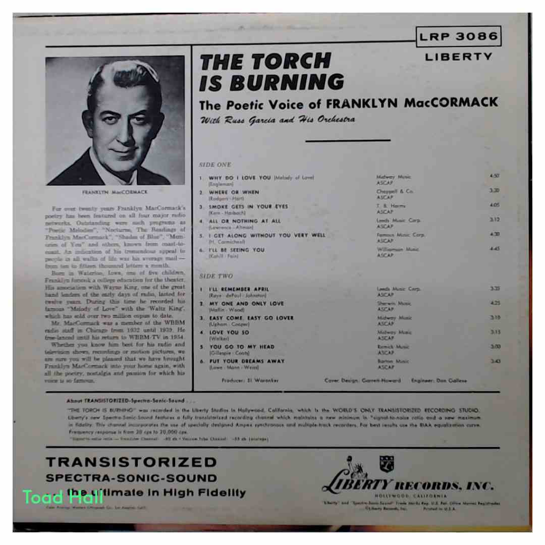 Franklin McCormack - The Torch is Burning - Used Vinyl