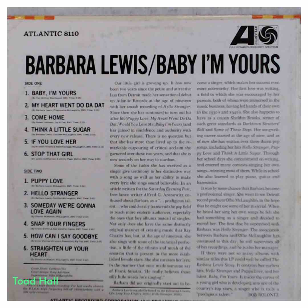 Barbara Lewis - Baby, i'm Yours - Used Vinyl