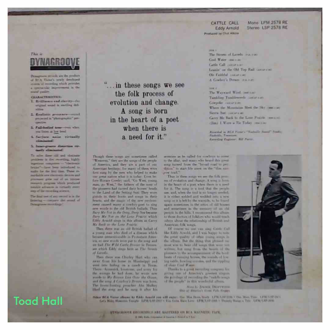 Eddy Arnold  Cattle Call  Used Vinyl LP