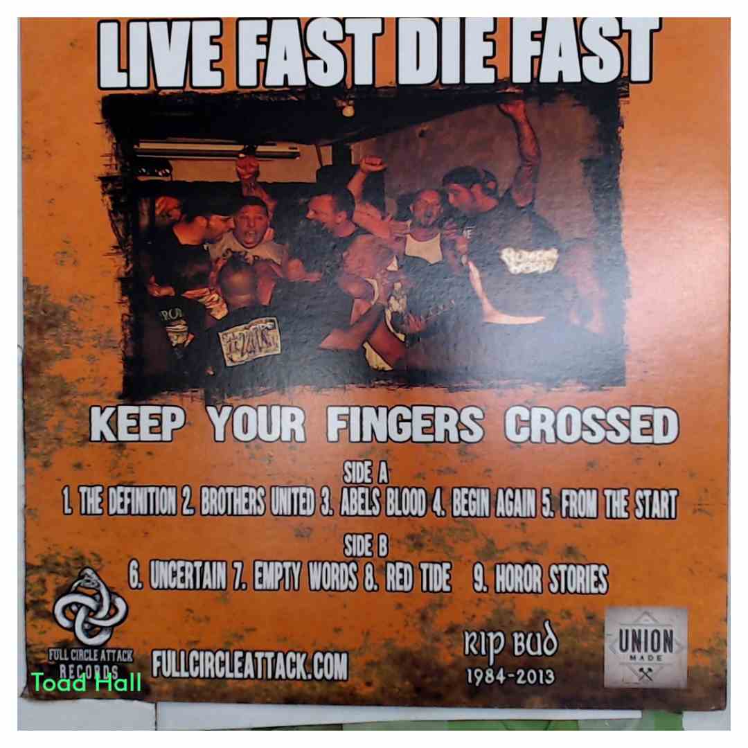 Live Fast Die Fast - Keep Your Fingers Crossed (White Vinyl) - Used Vinyl