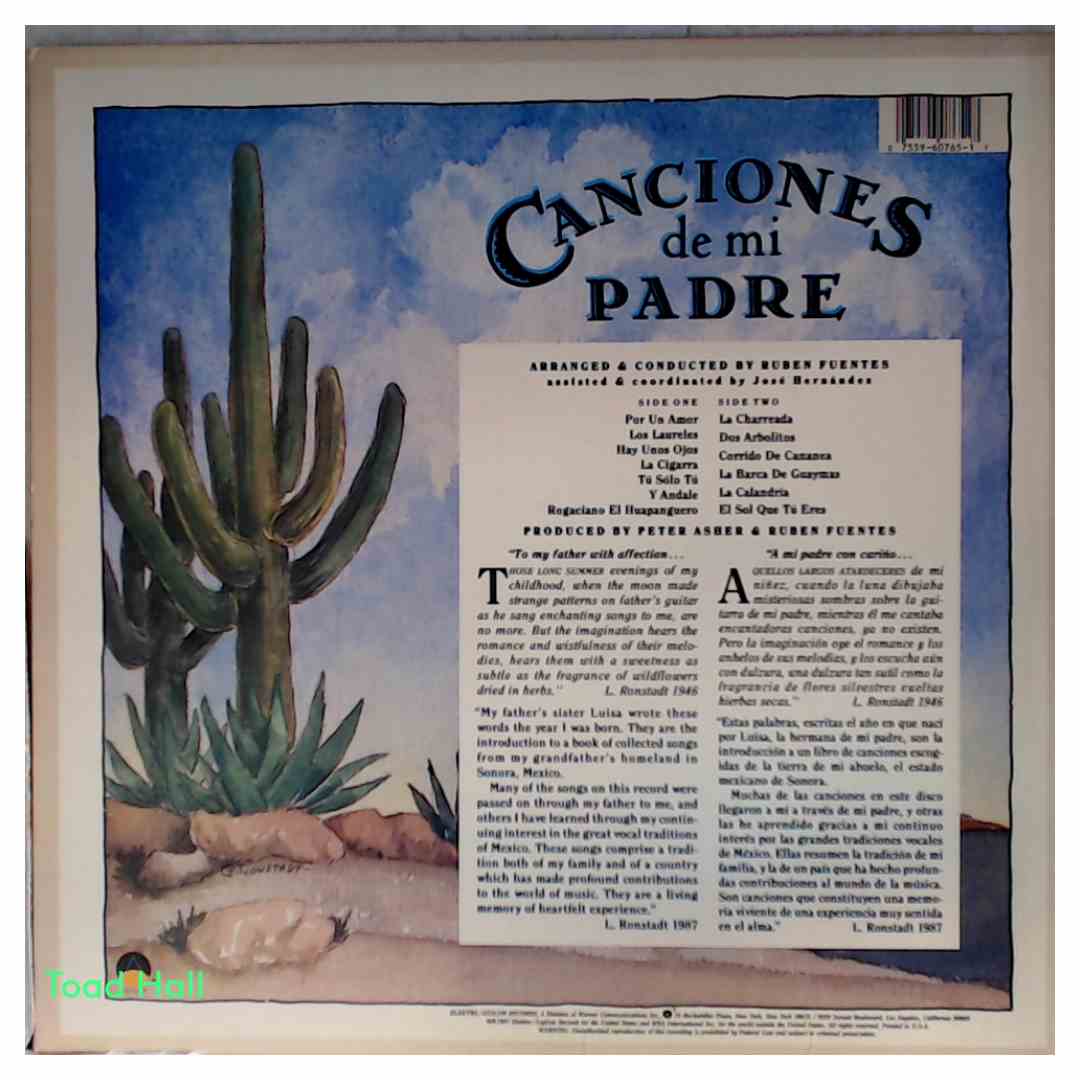 Linda Ronstadt - Canciones de mi Padre - Used Vinyl