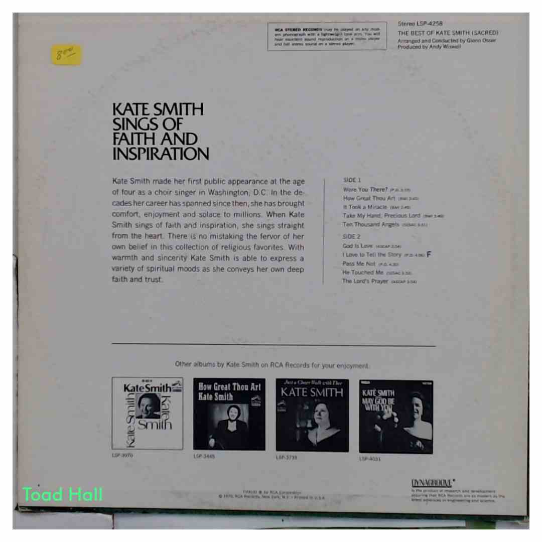Kate  Smith - The Best Of Kate Smith: Sacred - Used Vinyl