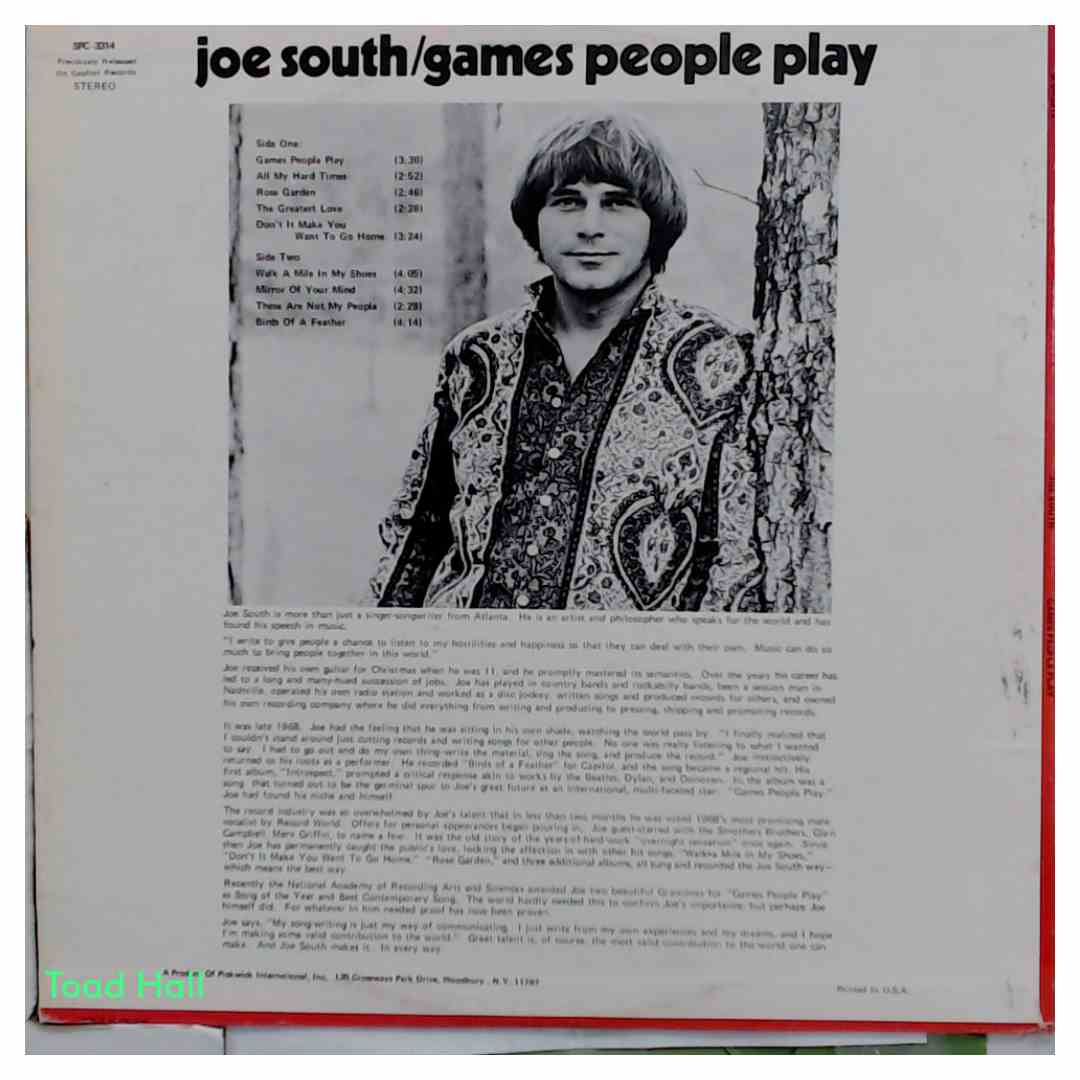 Joe South - Games People Play - Used Vinyl