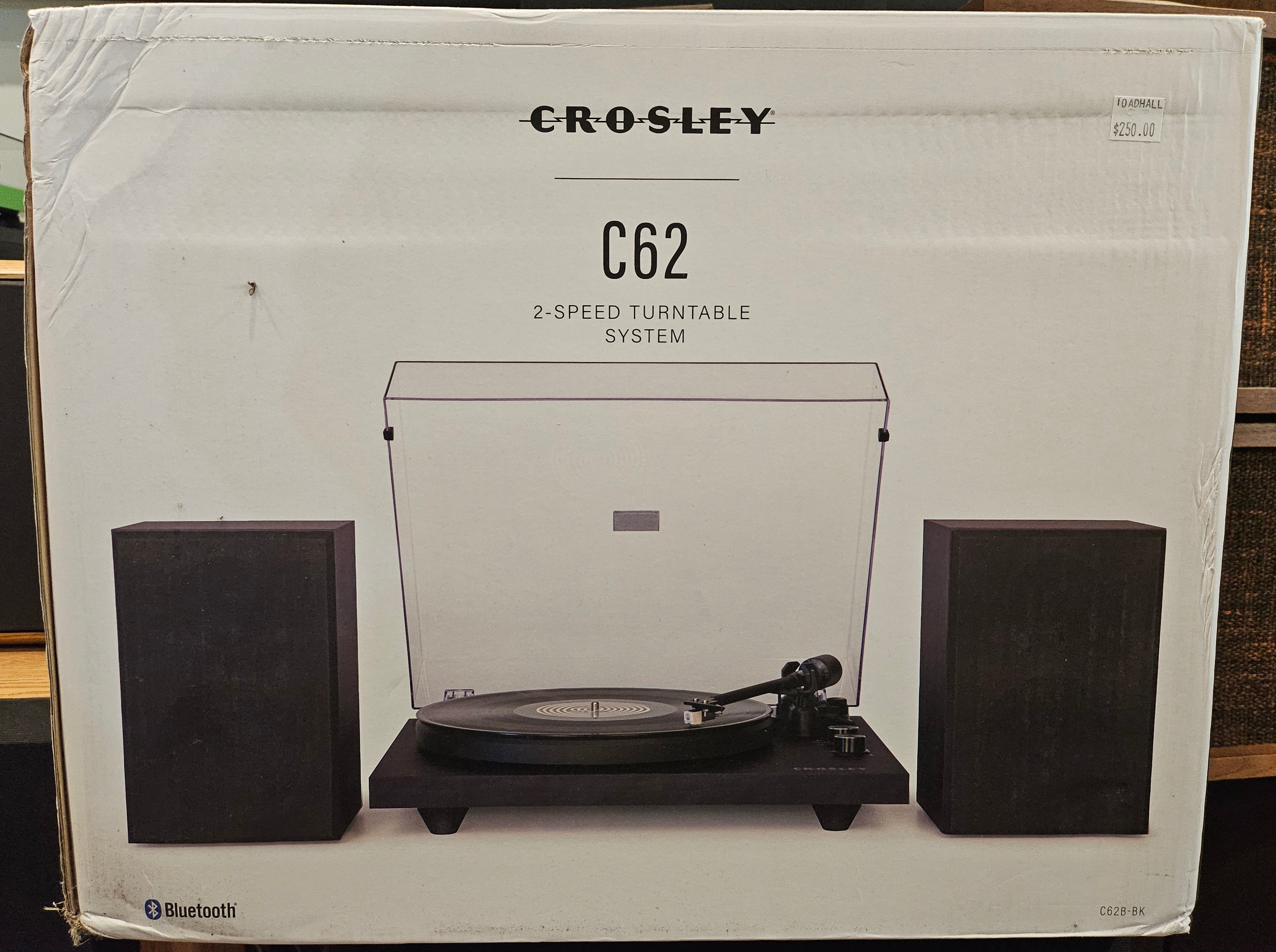 Crosley C-62 Black Turntable W/Speakers NEW IN BOX!