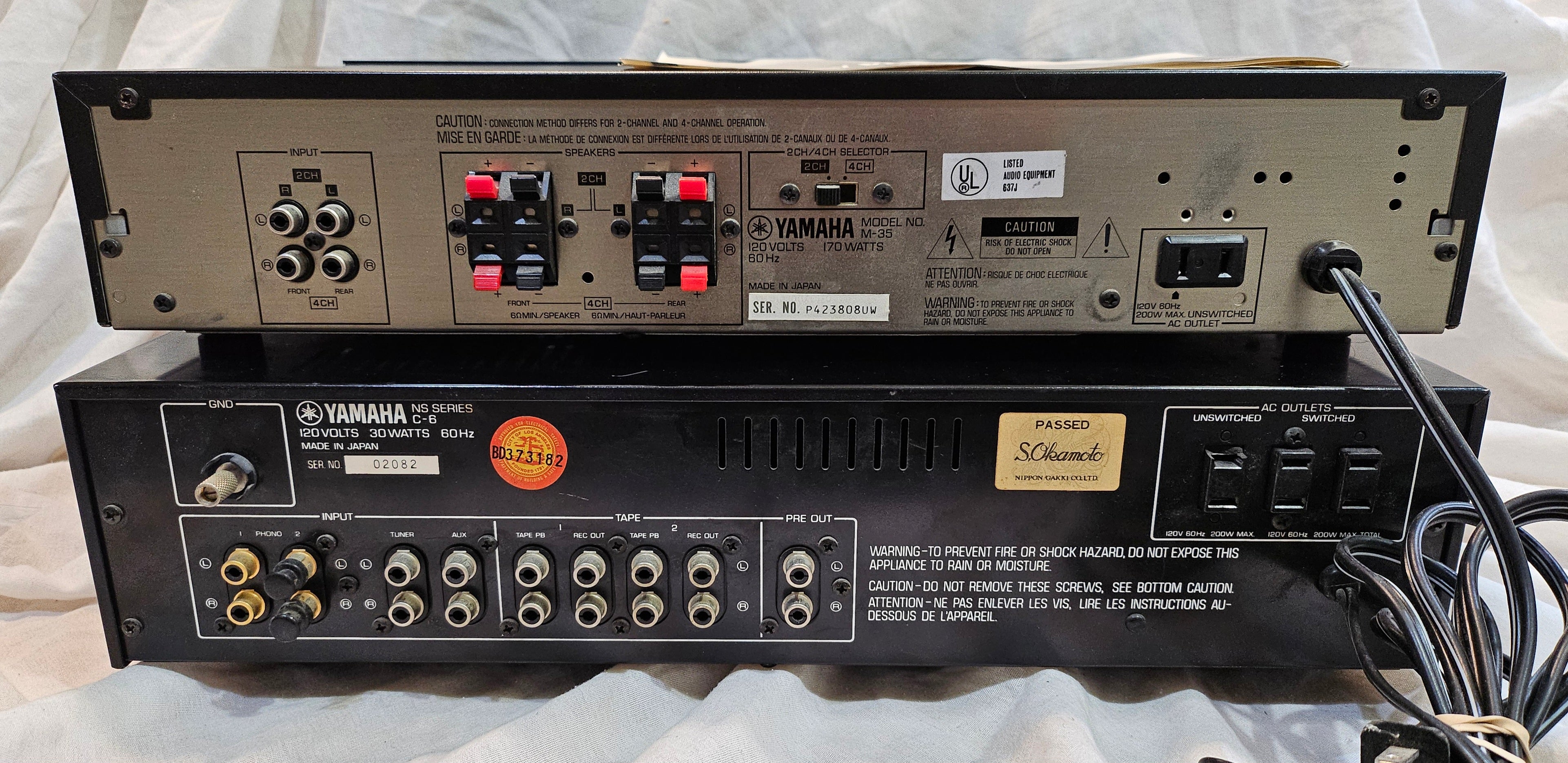 Yamaha C-6 プリアンプ Yamaha C-6 Pre Amp & M-35 Power Amp Set