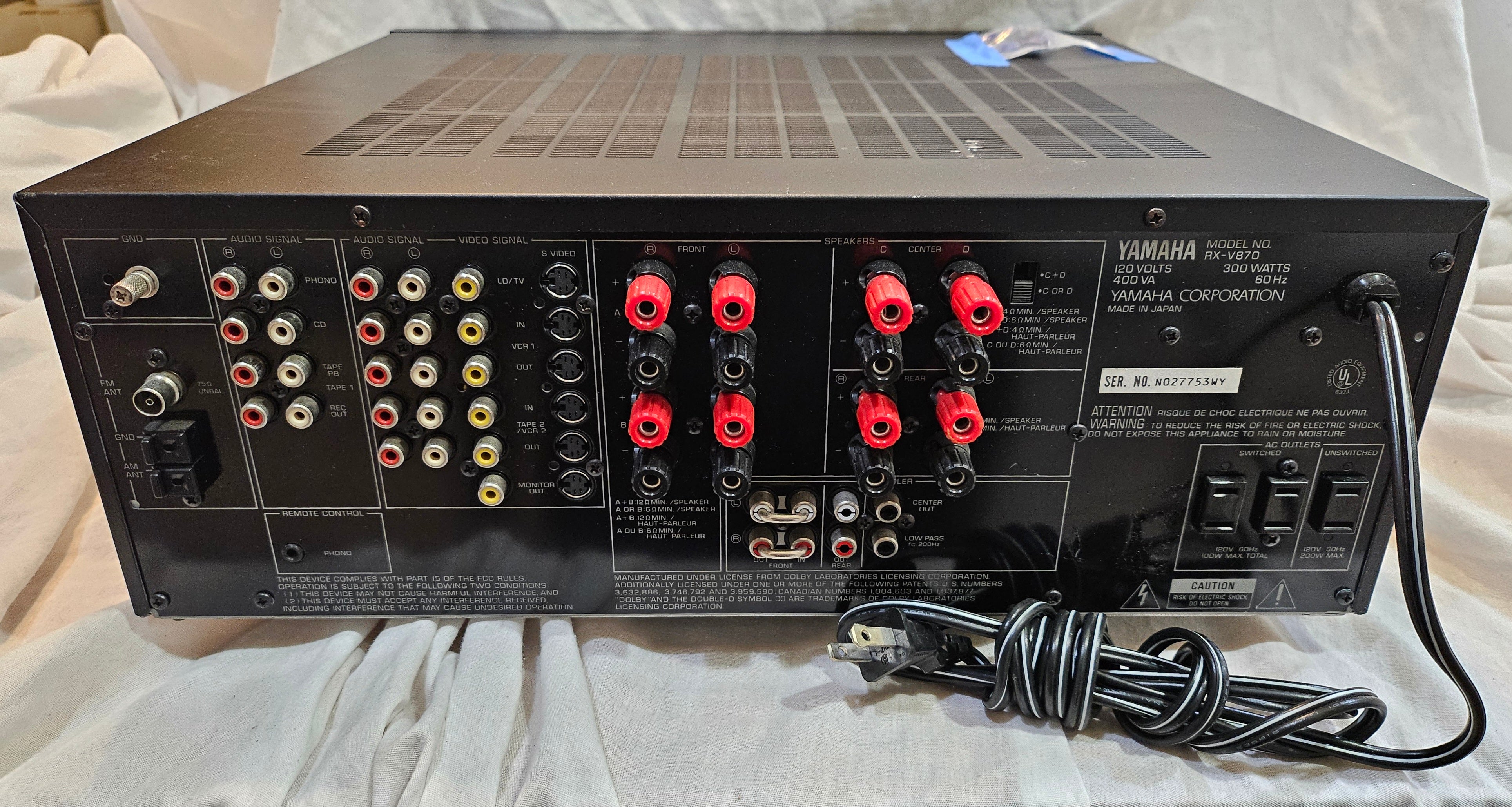 Yamaha RX-V870 Receiver