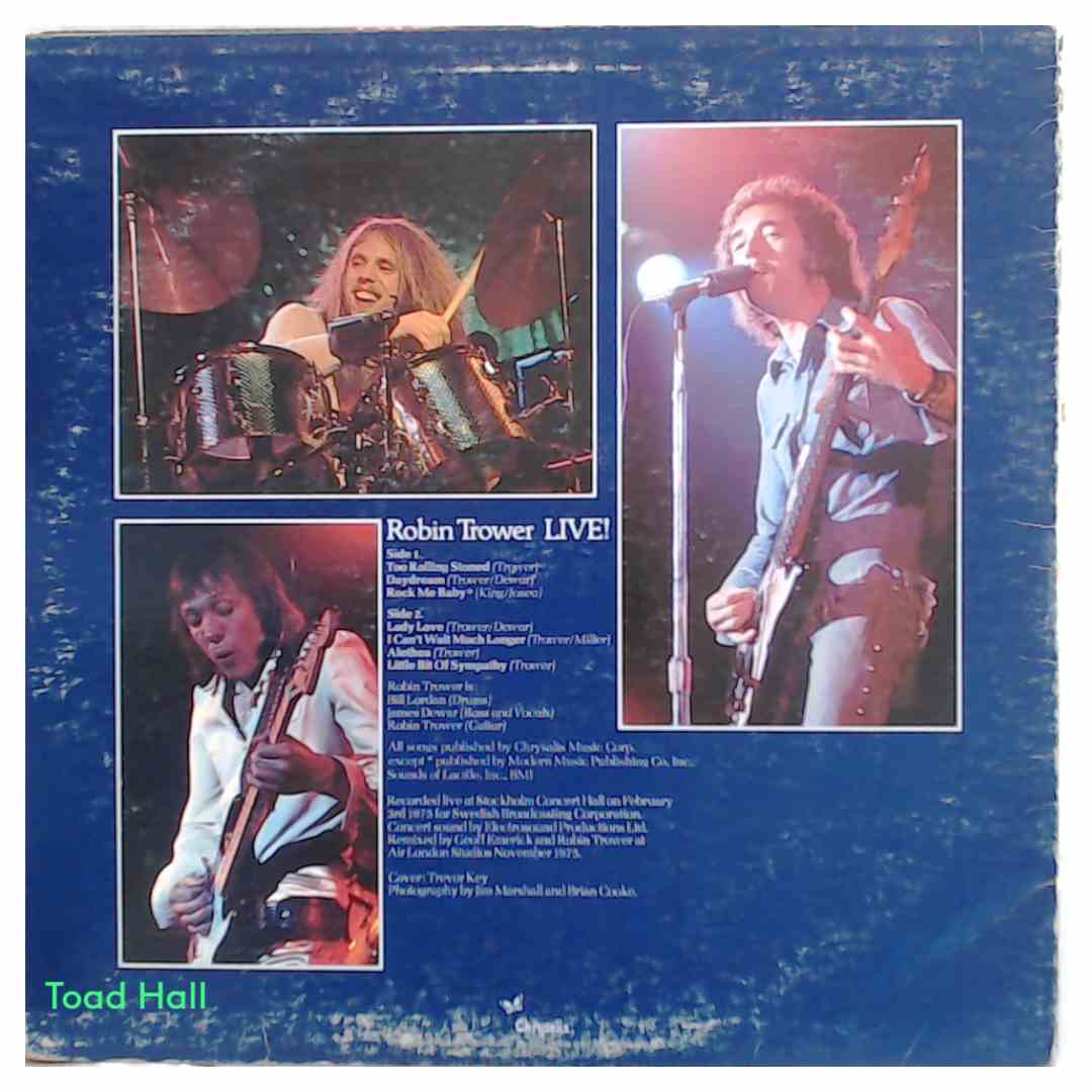 ROBIN TROWER LIVE! Used Vinyl LP