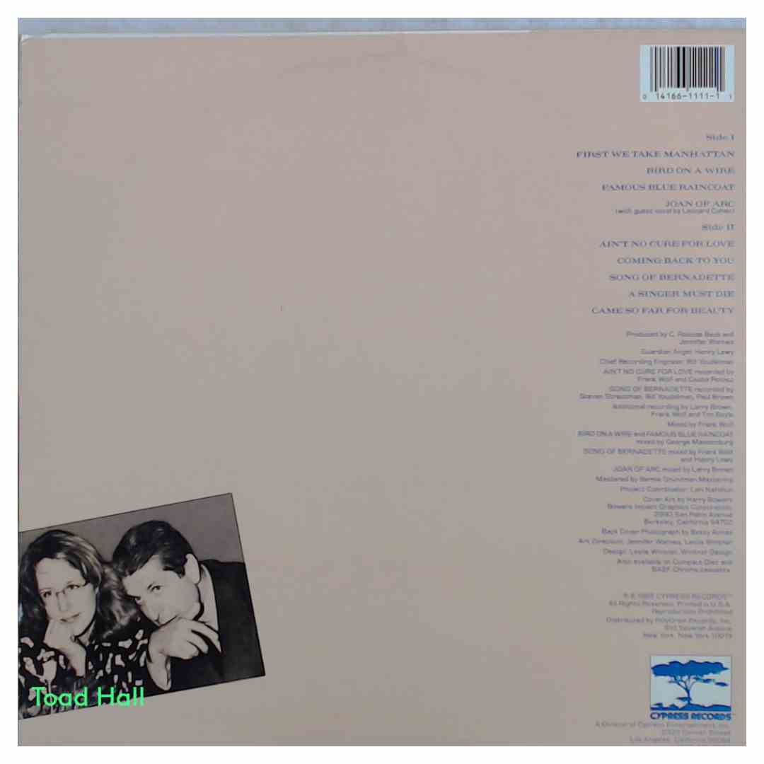 JENNIFER WARNES Famous Blue Raincoat: The Songs Of Leonard Cohen Used Vinyl LP