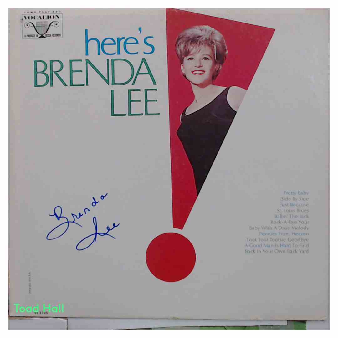 BRENDA HILL Here's Brenda Lee SIGNED AUTOGRAPH Used Vinyl LP