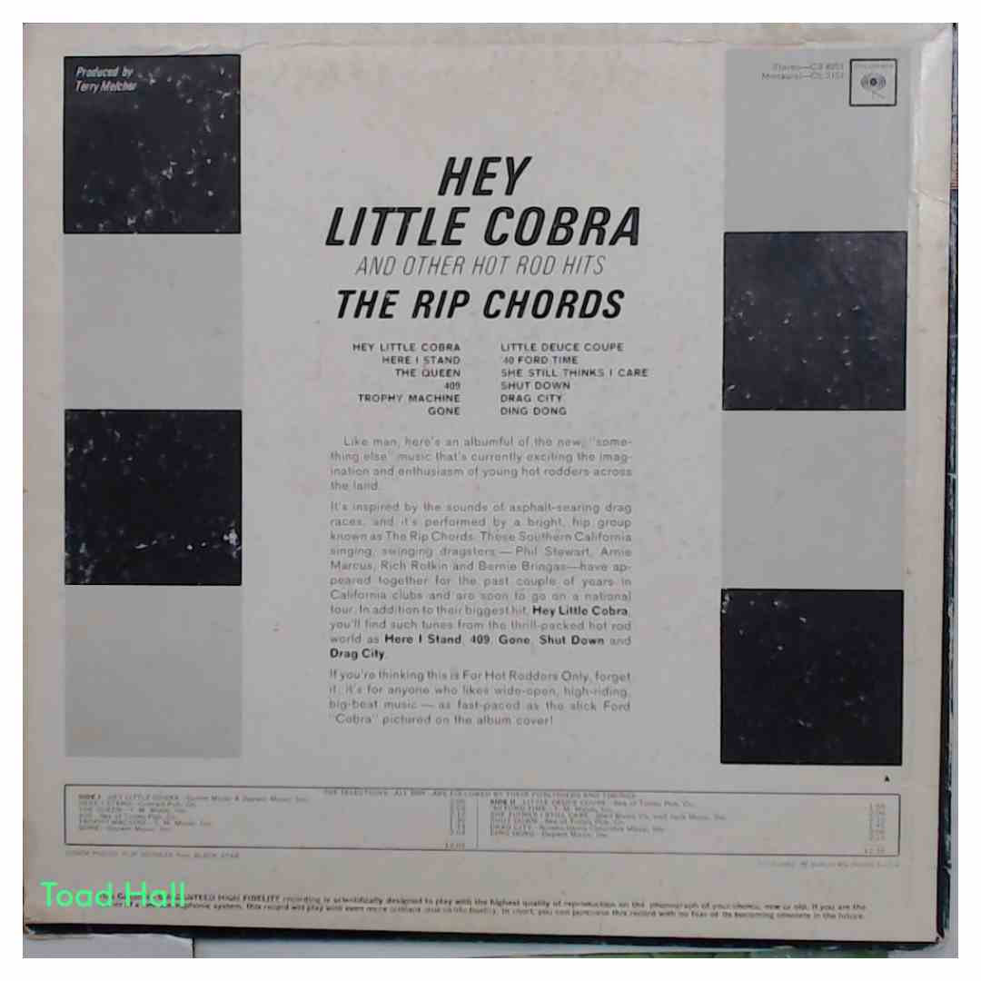 THE RIP CHORDS Hey Little Cobra Used Vinyl LP