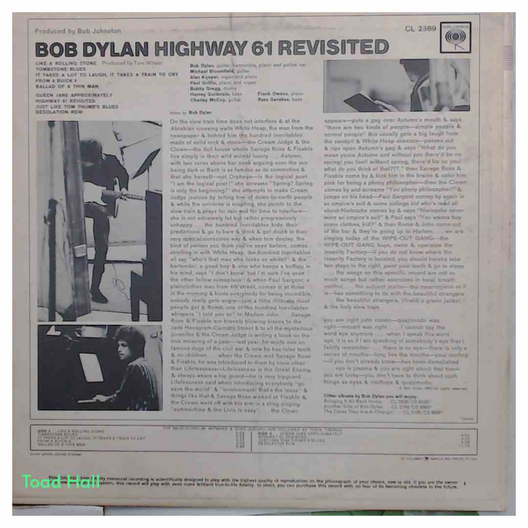 BOB DYLAN Highway 61 Revisited Mono Used Vinyl LP