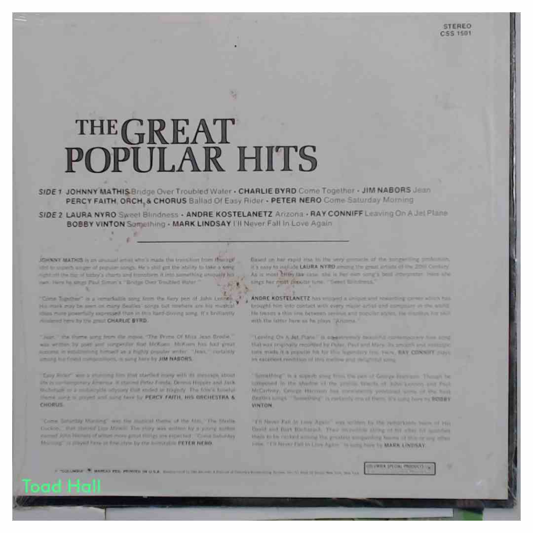 VARIOUS ARTISTS The Great Popular Hits Vintage Sealed Vinyl LP