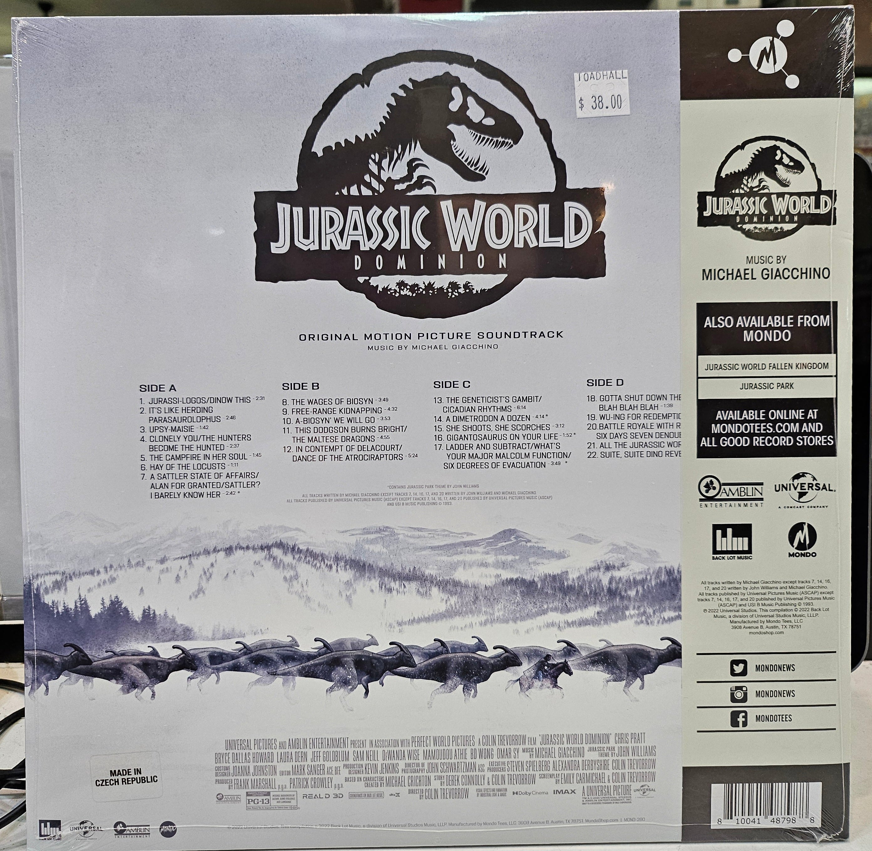 Michael Giacchino Jurassic World: Domination Soundtrack New Vinyl LP