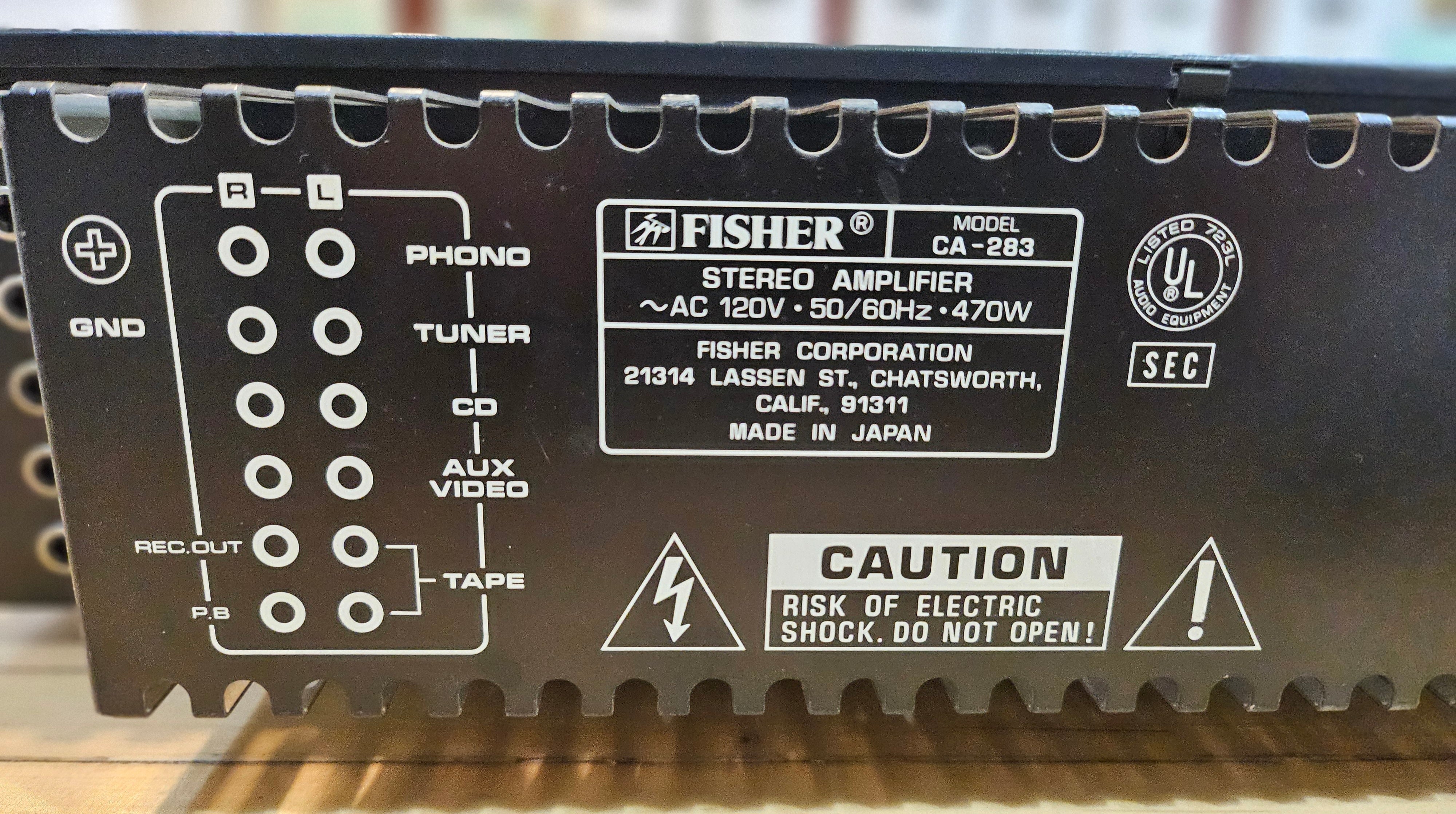 Fisher CA-283 Amplifier