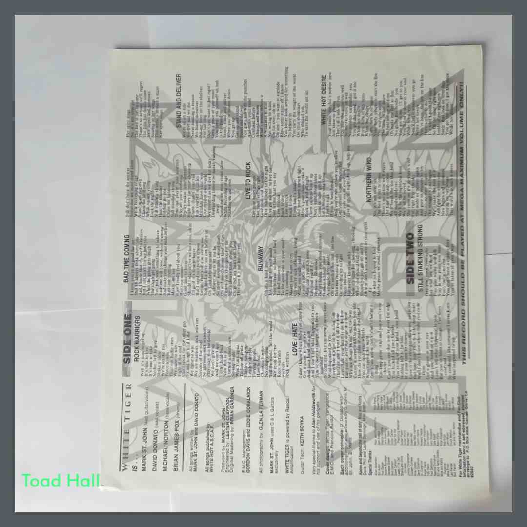 WHITE TIGER White Tiger Used Vinyl LP EMC3653