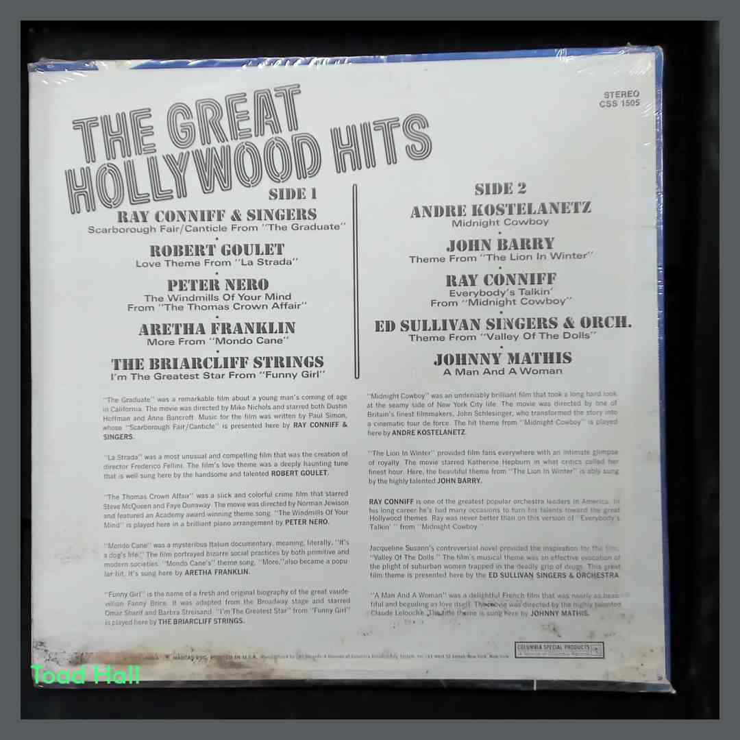 VARIOUS ARTISTS The Great Hollywood Hits Vintage Sealed Vinyl