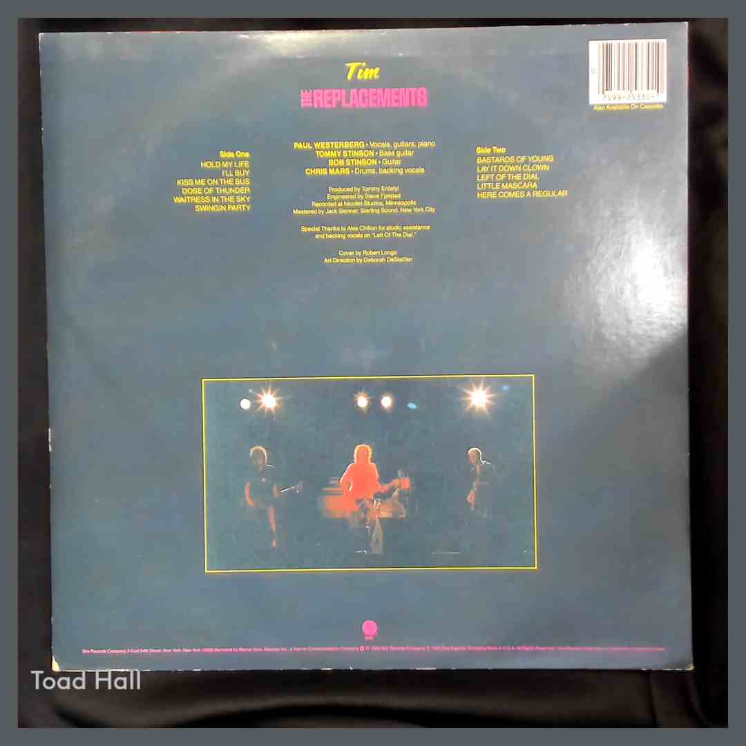 REPLACEMENTS Tim Used Vinyl VG+ Ultrasonically Cleaned