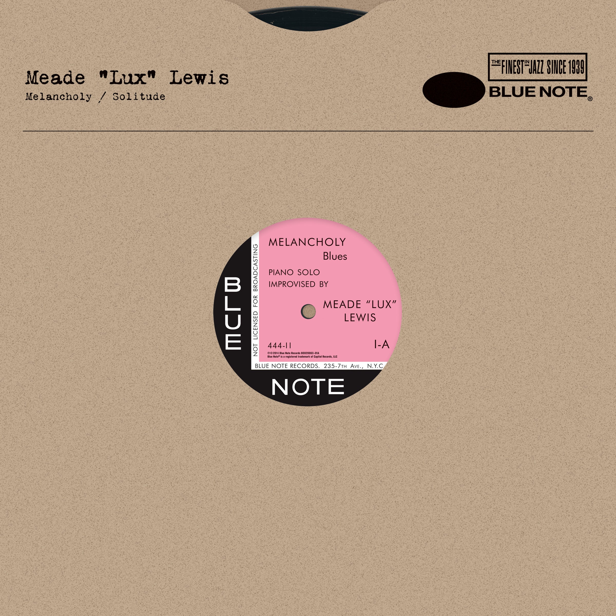 MEADE "LUX" LEWIS Melancholy New Vinyl LP RSD 2014