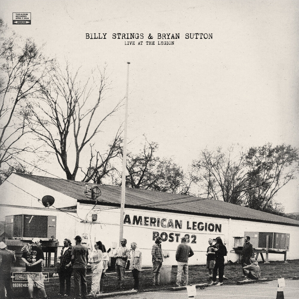 the album cover for Billy Strings / Bryan Sutton - Live At The Legion [Indie Exclusive tri-color (red, white, blue) LP]