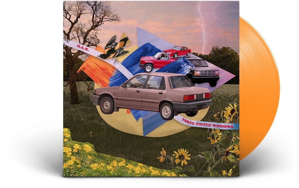 the album cover for O.A.R. - Three Tinted Windows [Indie Exclusive Crew Orange Crush]
