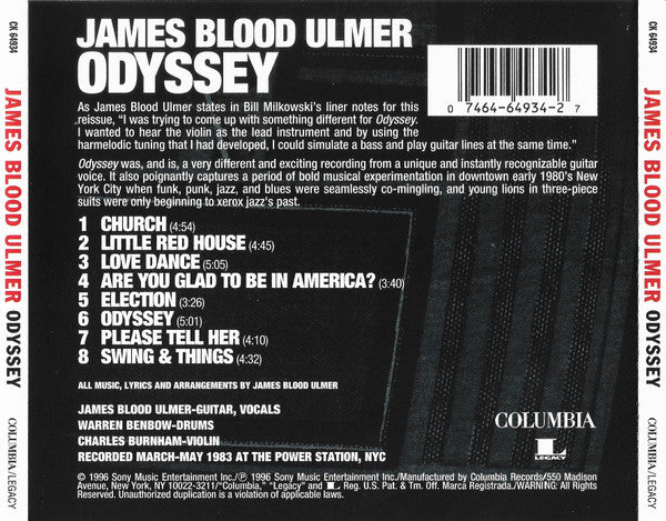 JAMES BLOOD ULMER Odyssey Used CD, like new