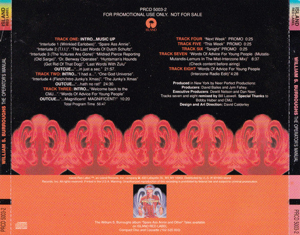 WILLIAM S BURROUGHS Spare Ass Annie And Other Tales Used CD Promo, VG+