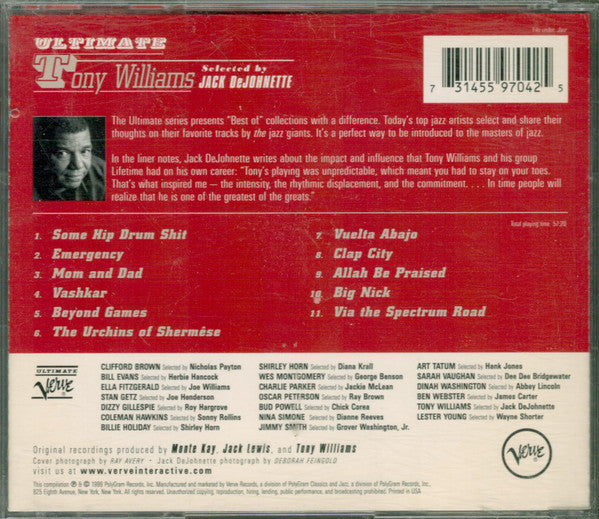 TONY WILLIAMS Ultimate Tony Williams CD,