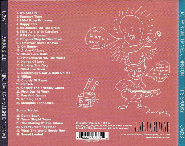 JAD FAIR and DANIEL JOHNSTON It's Spooky CD, like new