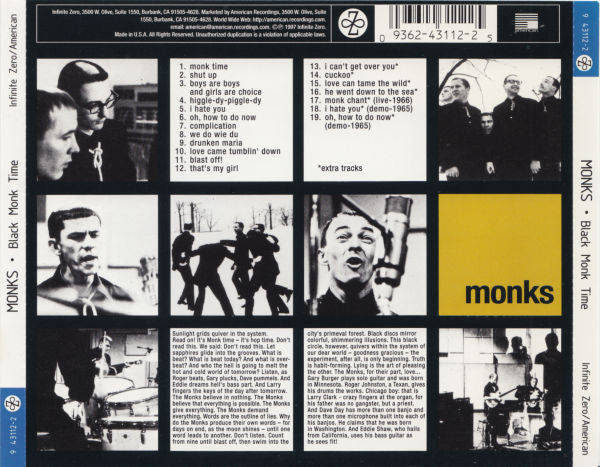 MONKS Black Monk Time CD, very good plus
