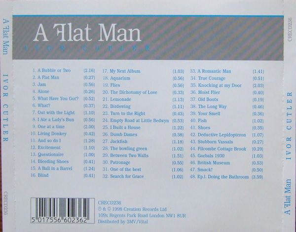 IVOR CUTLER A Flat Man Used CD, Like New