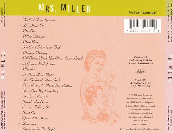 MRS MILLER Ultra-Lounge Wild, Cool & Swingin' Used CD, like new