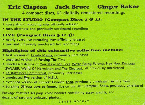 CREAM Those Were The Days CD box set, sealed/new