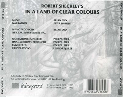 BRIAN ENO / PETER SINFIELD Robert Sheckley's In A Land Of Clear Colours CD, very good plus