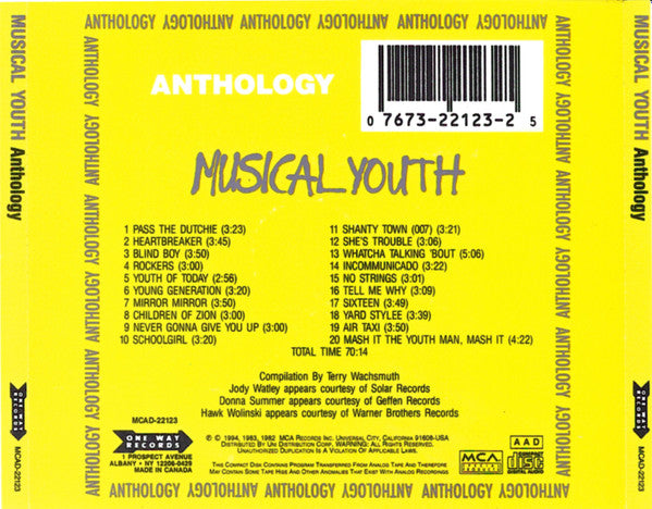 MUSICAL YOUTH Anthology CD, like new