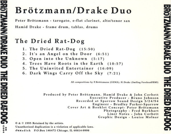 PETER BROTZMANN HAMID DRAKE The Dried Rat-Dog Used CD, M -
