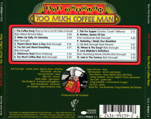 BOB DOROUGH Too Much Coffee Man Used CD, VG+