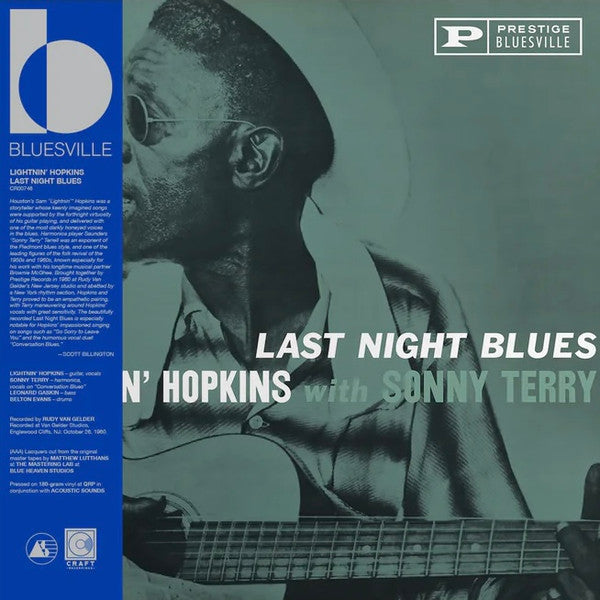 LIGHTNIN' HOPKINS WITH SONNY TERRY Last Night Blues New Vinyl LP
