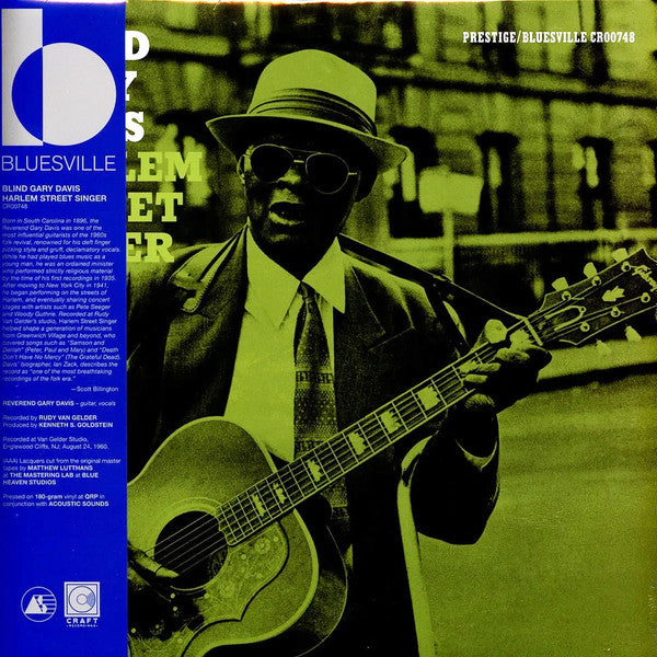 BLIND GARY DAVIS Harlem Street Singer New Vinyl LP