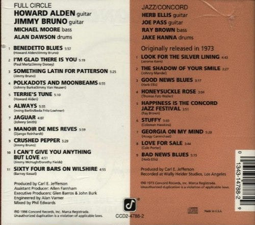 HOWARD ALDEN, JIMMY BRUNO, MICHAEL MOORE, ALAN DAWSON Full Circle CD, very good plus