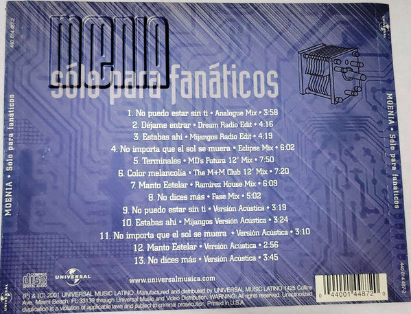 MOENIA Solo Para Fanaticos CD, like new