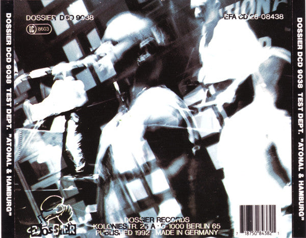 TEST DEPT. Atonal & Hamburg Live CD, very good plus