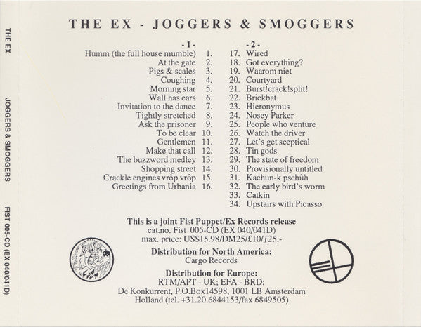 THE EX Joggers & Smoggers Used CD, VG+
