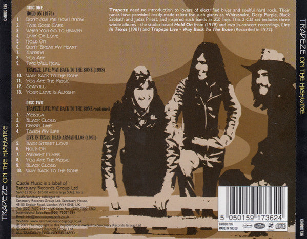 TRAPEZE On The Highwire CD, like new