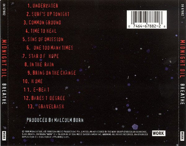 MIDNIGHT OIL Breathe CD, new/sealed