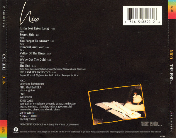 NICO The End Used CD, like new