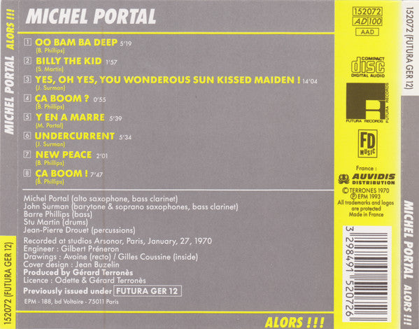 MICHEL PORTAL Alors!!! Used CD, like new