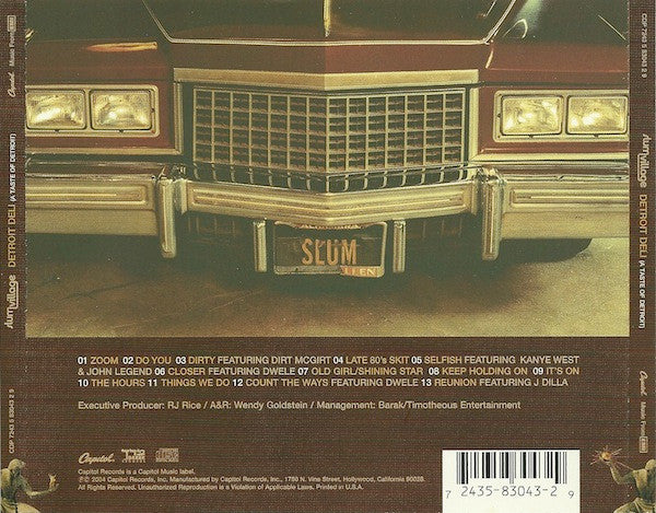 SLUM VILLAGE Detroit Deli (A Taste Of Detroit) CD, very good plus