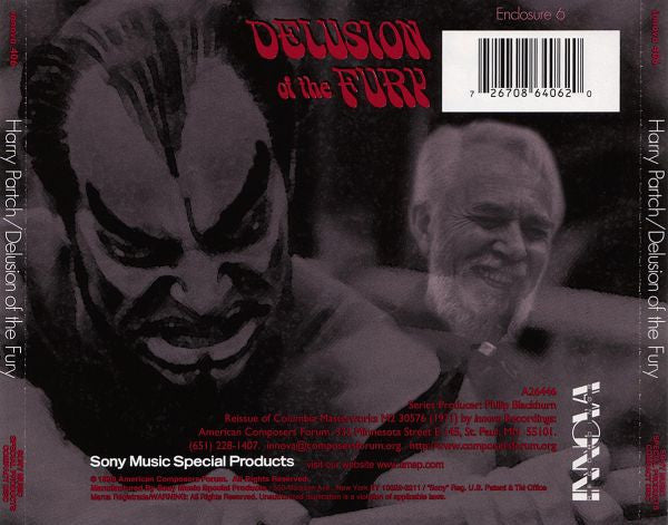 HARRY PARTCH Delusion Of The Fury Used CD, Like New