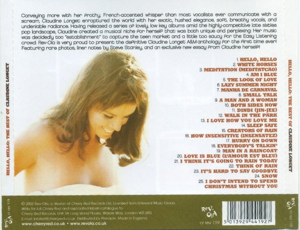 CLAUDINE LONGET Hello, Hello: The Best Of Claudine Longet Used CD, M -