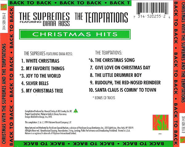 SUPREMES Featuring DIANA ROSS AND THE TEMPTATIONS Christmas Hits CD, new/sealed